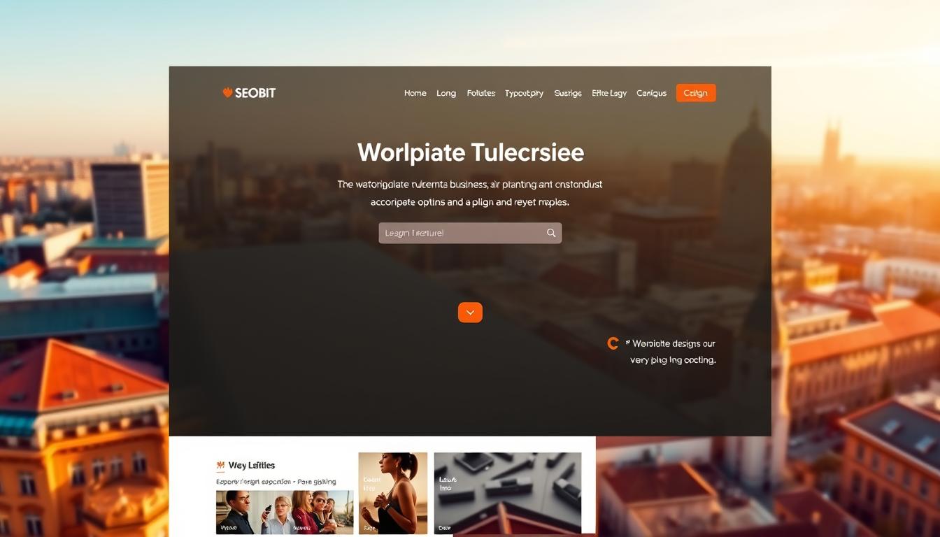 A modern, minimalist WordPress website for a Warsaw-based business, showcasing its unique brand identity and customizable design features. In the foreground, a clean, responsive layout with a sleek hero section, dynamic content modules, and subtle SEOBIT branding. The middle ground features a variety of customization tools, from color palettes and typography to layout options and plugin integrations. In the background, a cityscape of Warsaw's iconic architecture, hinting at the site's local focus and the flexibility to tailor the design to the client's specific needs. Warm, natural lighting accentuates the professional yet approachable atmosphere, captured through a wide-angle lens for a comprehensive view of the personalized WordPress website.