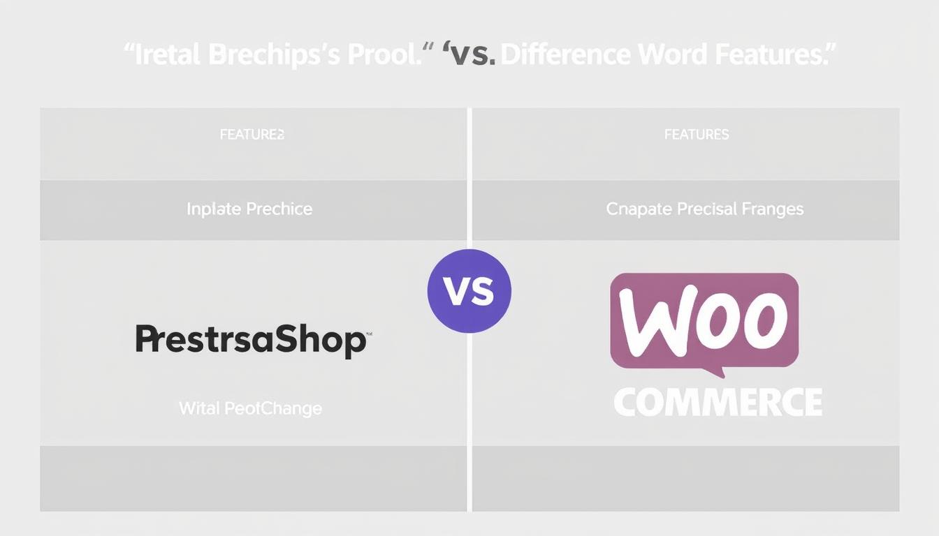 Generuj obrazek przedstawiający porównanie PrestaShop i WooCommerce