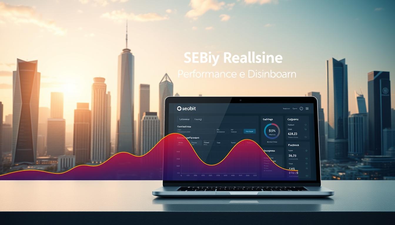 A dynamic e-commerce website with sleek minimalist design, showcasing a SEOBIT performance optimization dashboard. In the foreground, a vibrant line graph visualizes the site's lightning-fast loading times, with a smooth color gradient reflecting the instant response. The middle ground features a laptop displaying the WordPress admin panel, its interface streamlined for efficient content management. In the background, a futuristic city skyline with towering skyscrapers bathed in warm golden light, symbolizing the power and potential of a highly optimized online store.
