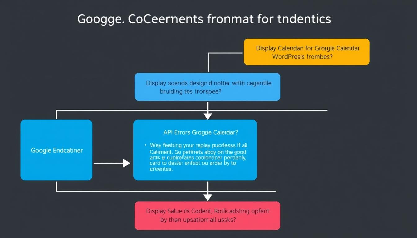 Diagram rozwiązywania problemów z integracją kalendarza Google w WordPress